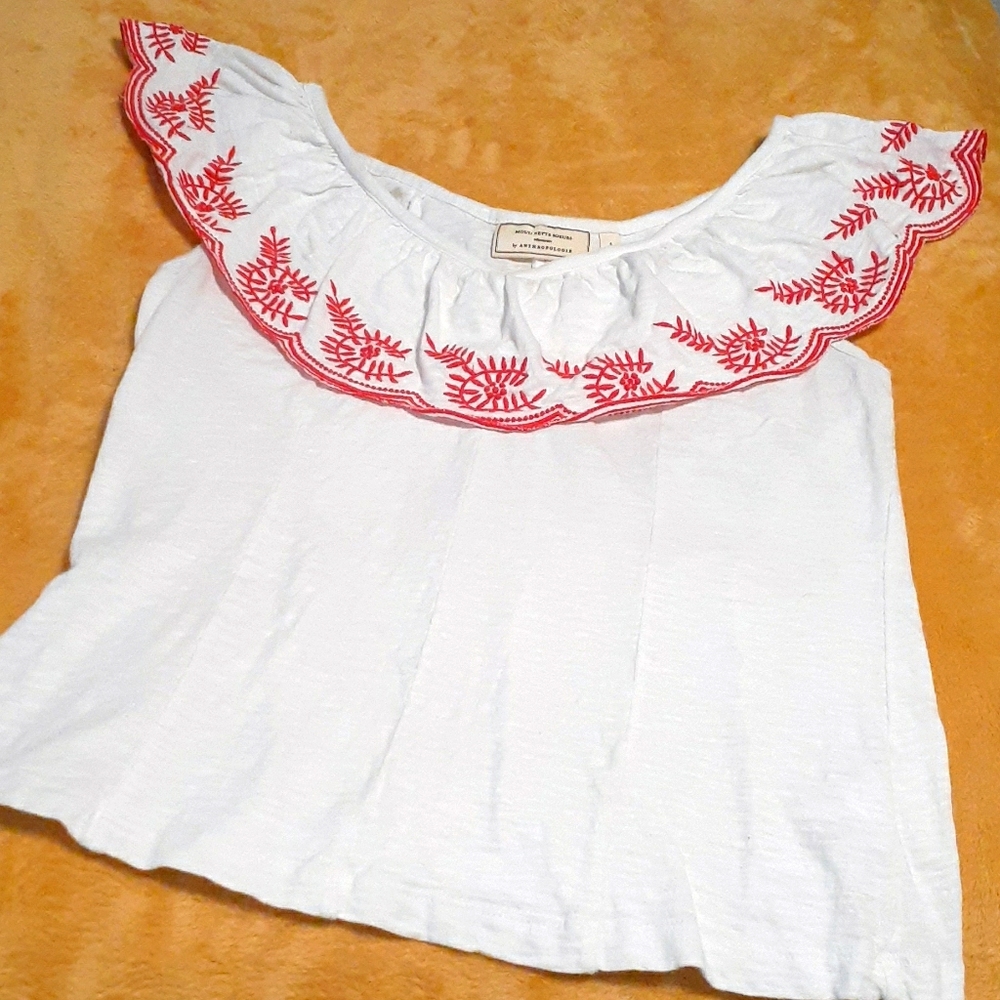 Anthropologie Julieta Ruffled Top